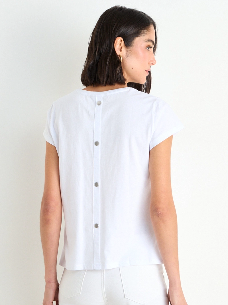 POLERA MUJER ASH ALGODÓN CUELLO REDONDO MANGA CORTA - 4