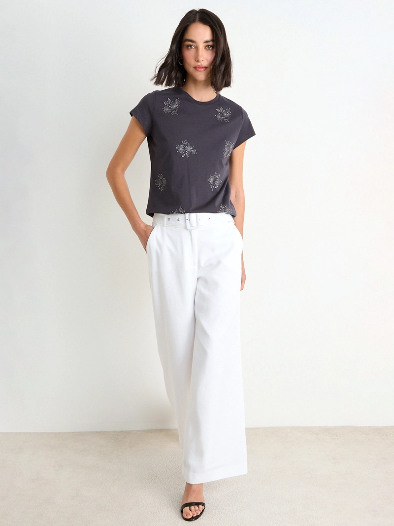 POLERA MUJER ASH ALGODÓN CUELLO REDONDO MANGA CORTA - 1