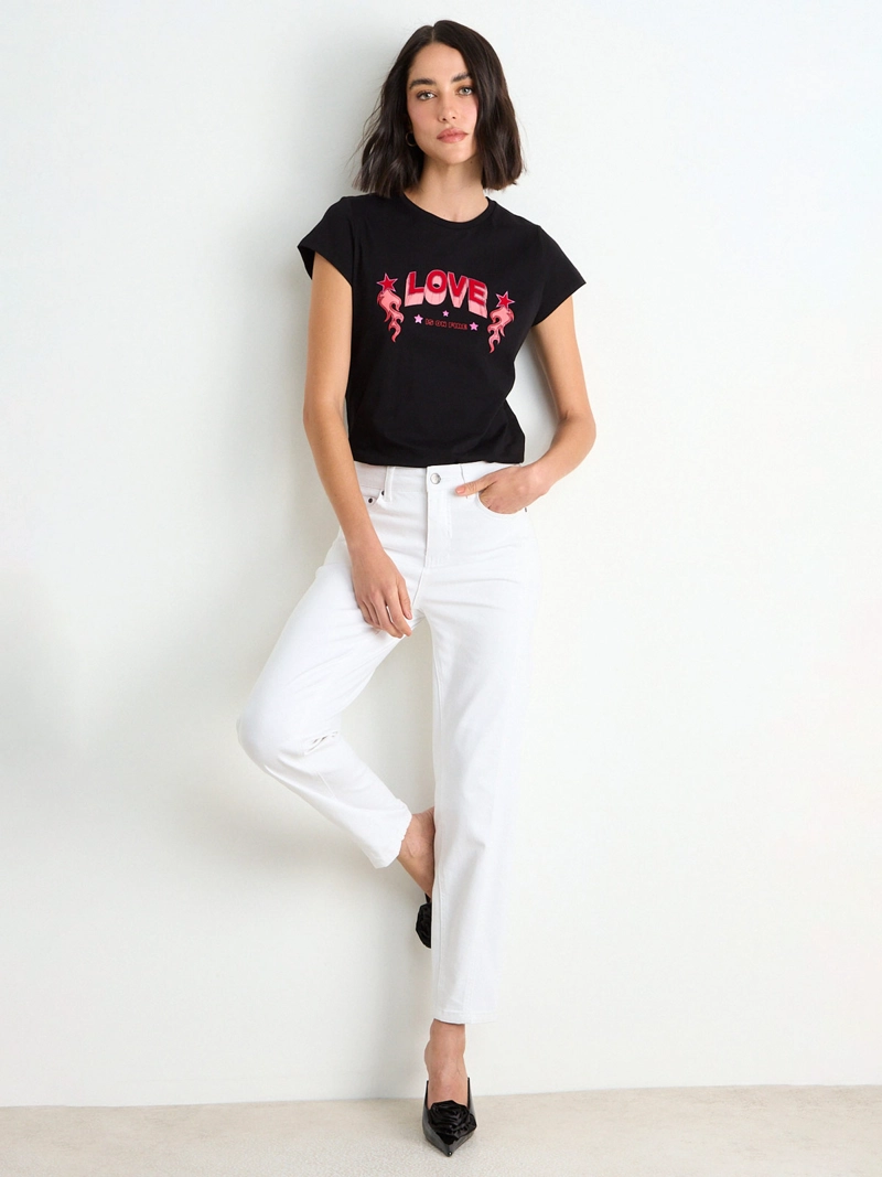 POLERA MUJER ASH ALGODÓN CUELLO REDONDO MANGA CORTA - 1