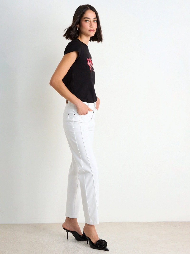 POLERA MUJER ASH ALGODÓN CUELLO REDONDO MANGA CORTA - 2