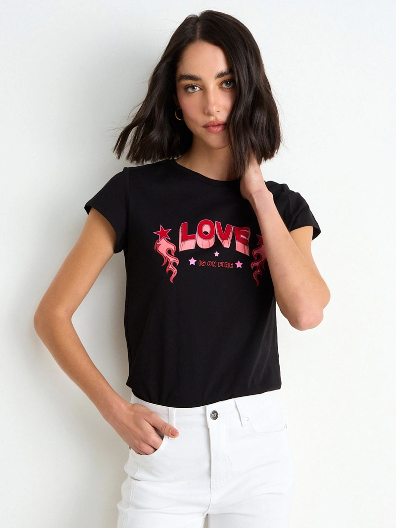 POLERA MUJER ASH ALGODÓN CUELLO REDONDO MANGA CORTA - 3