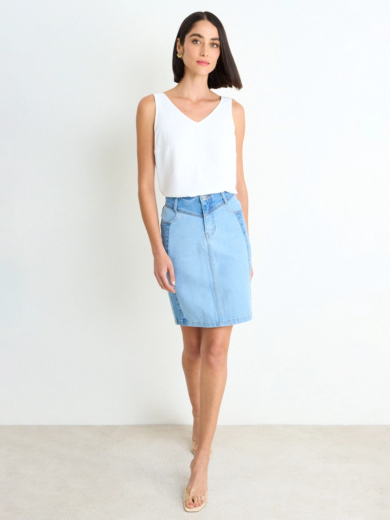 FALDA MUJER ASH ALGODÓN DOBLE TONO DENIM