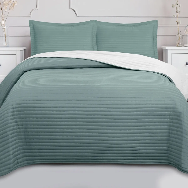 QUILT ANDES BICOLOR 1.5 PLAZAS VERDE - 1