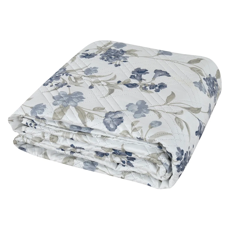QUILT ANDES ESTAMPADO HOJA 1.5 PLAZAS AZUL - 3