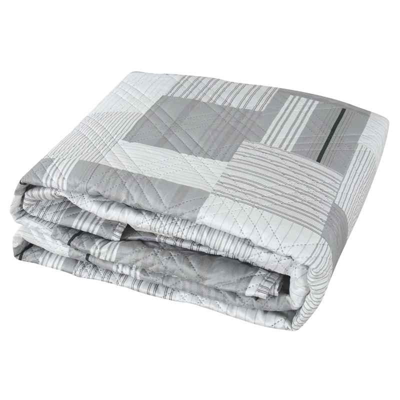QUILT ANDES ESTAMPADO PATCHWORK KING GRIS - 3