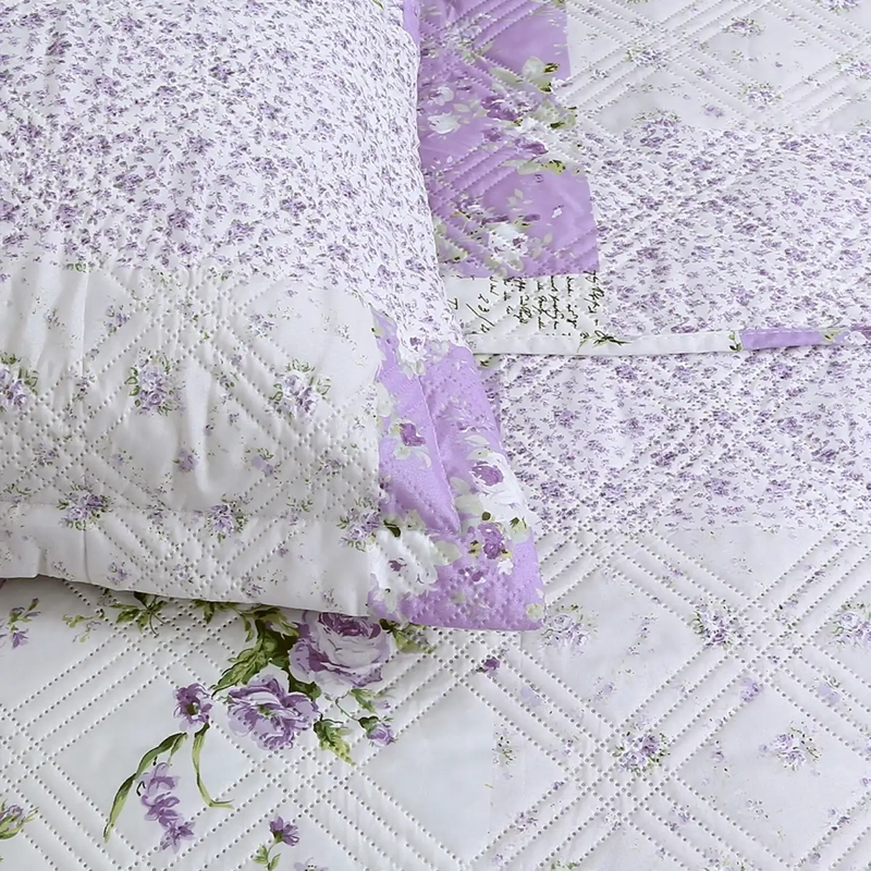 QUILT ANDES ESTAMPADO PATCHWORK KING LILA - 3