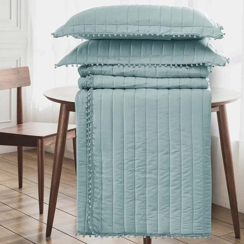 QUILT ANDES POM POM 1.5 PLAZAS AQUA - 3