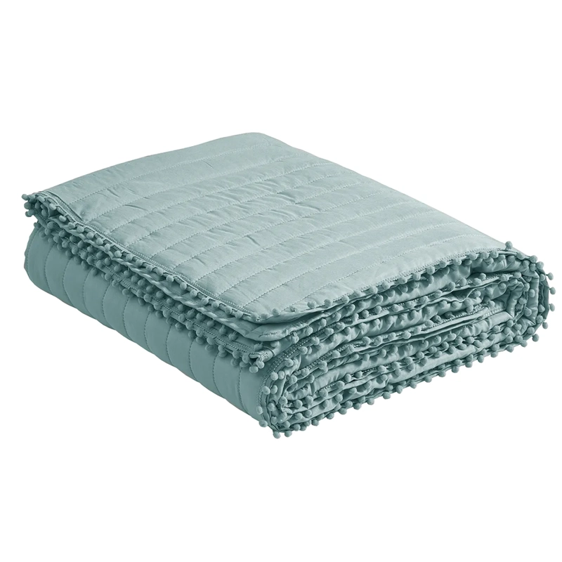 QUILT ANDES POM POM 2 PLAZAS AQUA - 3