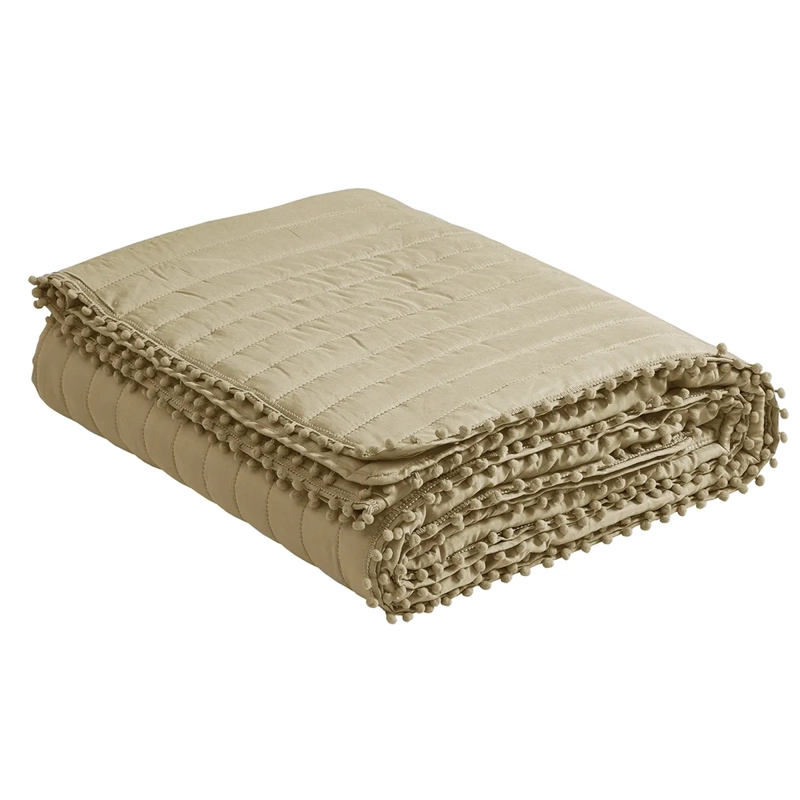 QUILT ANDES POM POM 2 PLAZAS BEIGE - 3