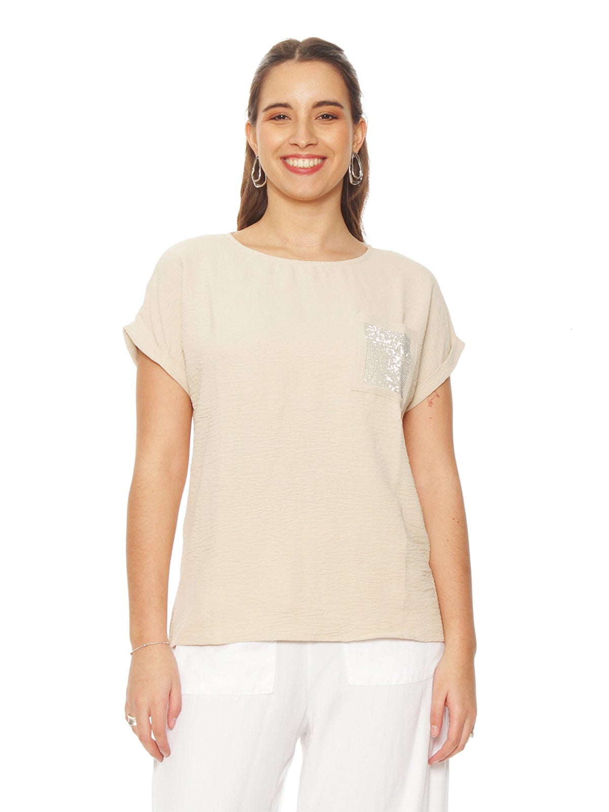 BLUSA MUJER WADOS ESCOTE REDONDO MANGA CORTA - 1