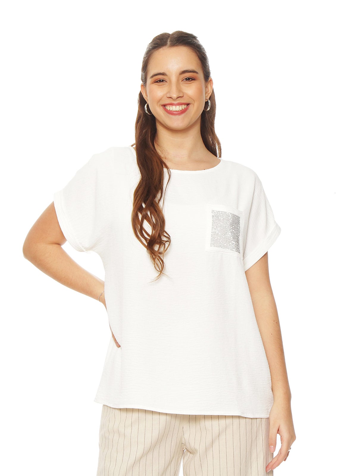 BLUSA MUJER WADOS ESCOTE REDONDO MANGA CORTA - 1