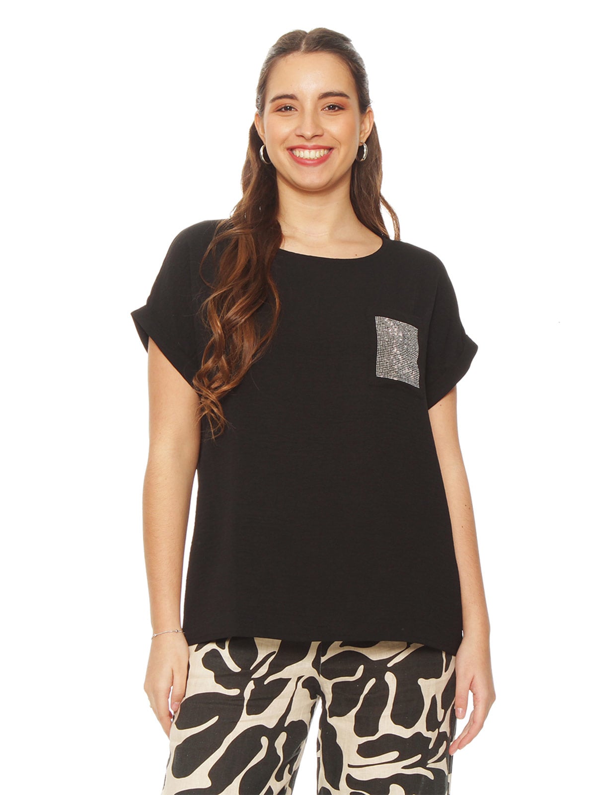 BLUSA MUJER WADOS ESCOTE REDONDO MANGA CORTA