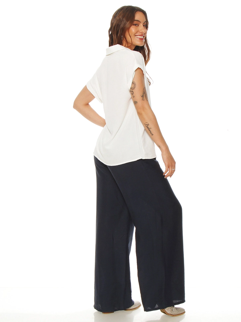 BLUSA MUJER WADOS ESCOTE EN V MANGA CORTA - 3