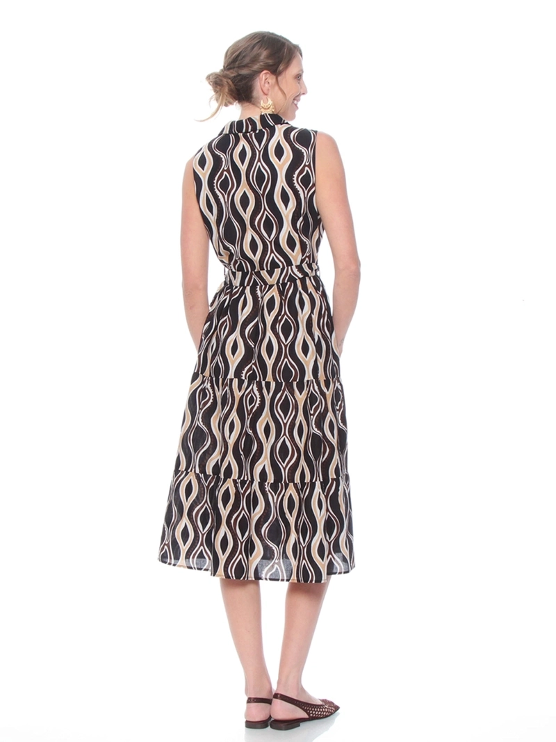 VESTIDO MUJER WADOS ALGODÓN ESTAMPADO ABOTONADO - 3