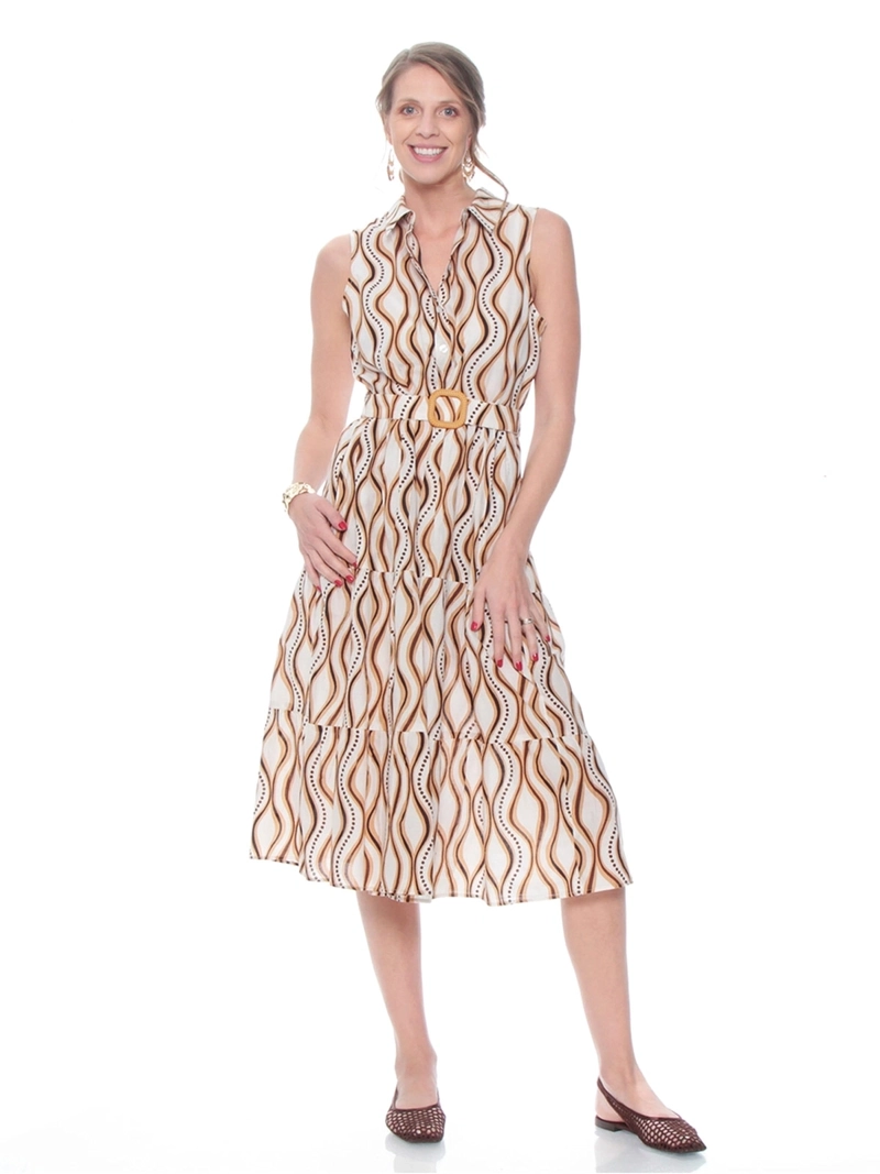 VESTIDO MUJER WADOS ALGODÓN ESTAMPADO ABOTONADO - 2