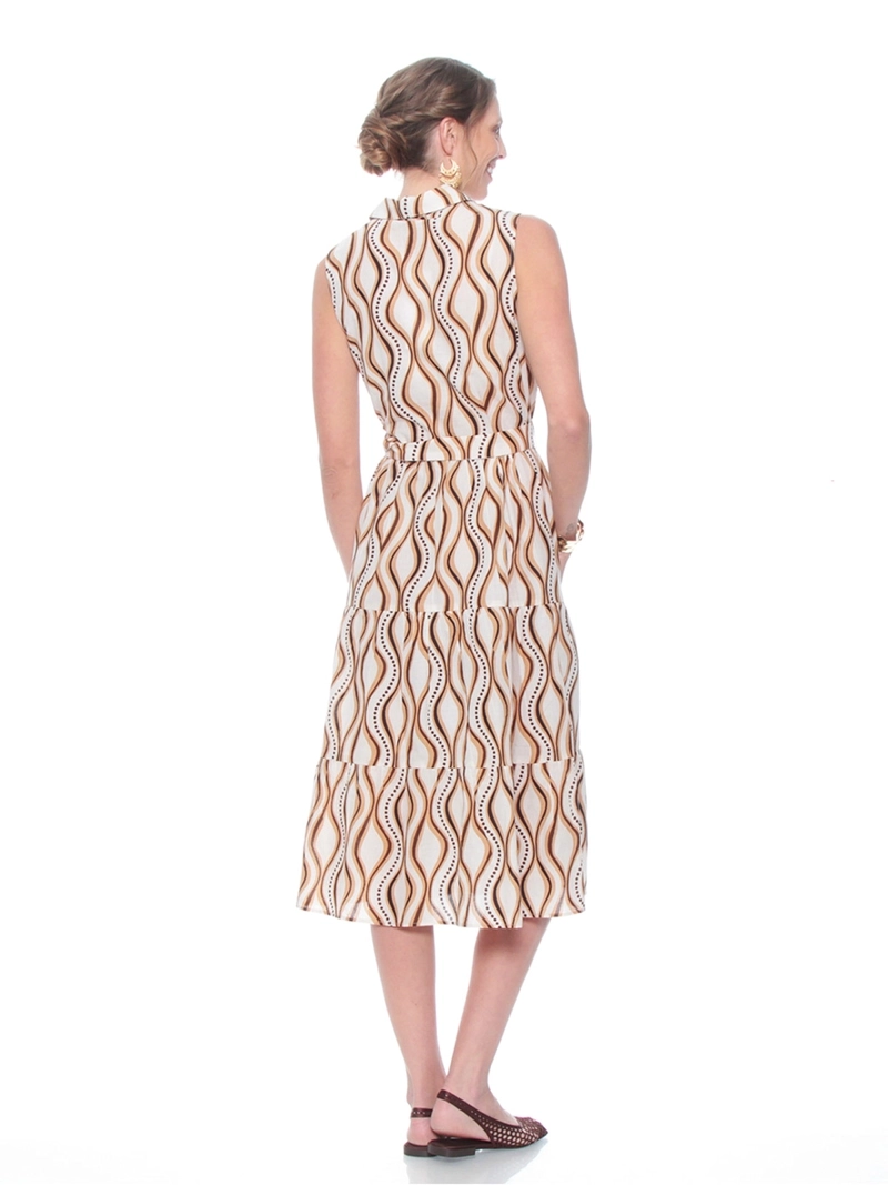 VESTIDO MUJER WADOS ALGODÓN ESTAMPADO ABOTONADO - 3