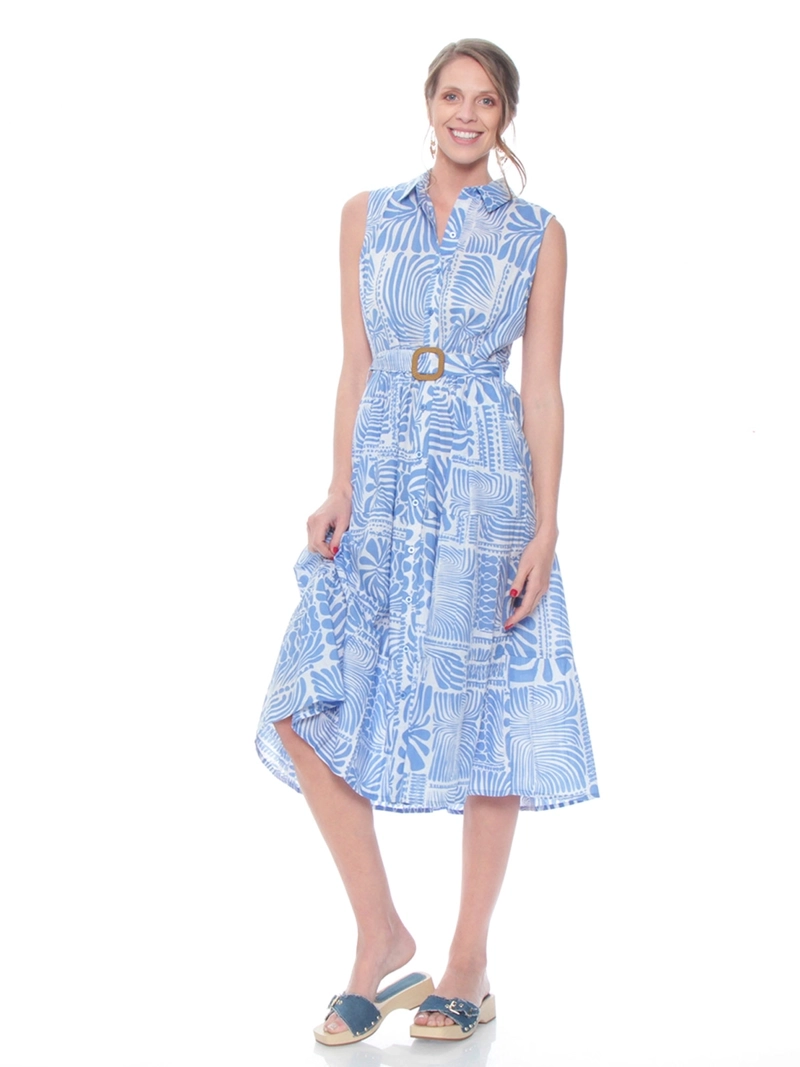VESTIDO MUJER WADOS ALGODÓN ESTAMPADO SIN MANGAS - 2