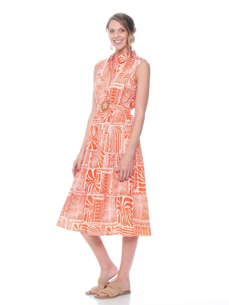 VESTIDO MUJER WADOS ALGODÓN ESTAMPADO SIN MANGAS - 2