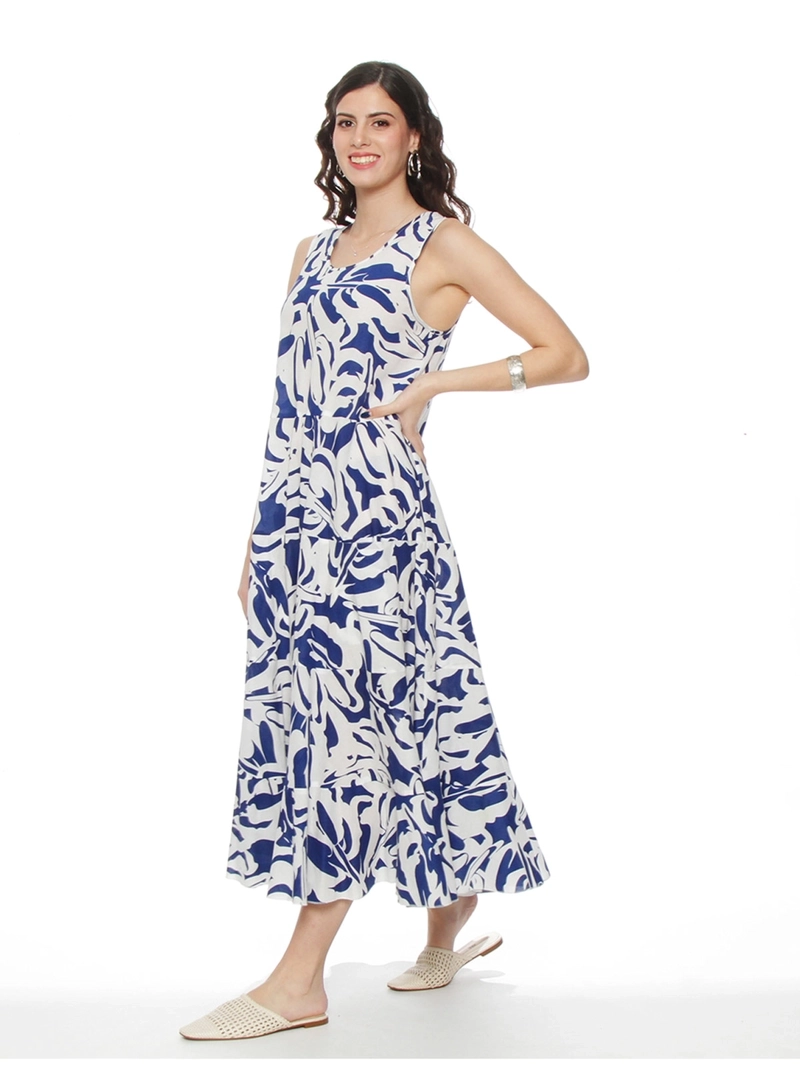 VESTIDO MUJER WADOS ALGODÓN ESTAMPADO SIN MANGAS ESCOTE REDONDO - 1