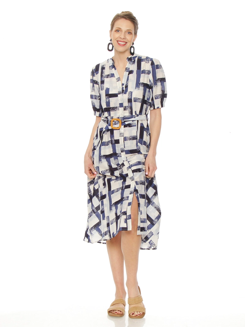 VESTIDO MUJER WADO'S ESTAMPADO ABOTONADO - 2