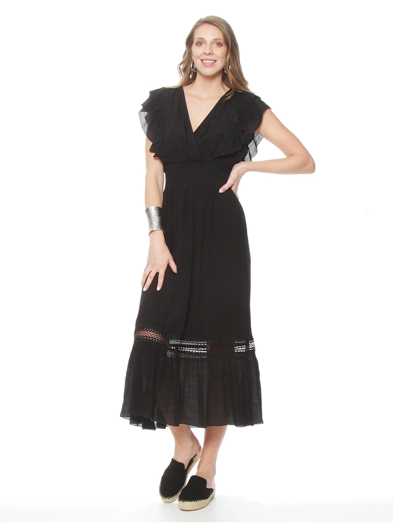 VESTIDO MUJER WADOS MANGA CORTA ESCOTE EN V  - 1