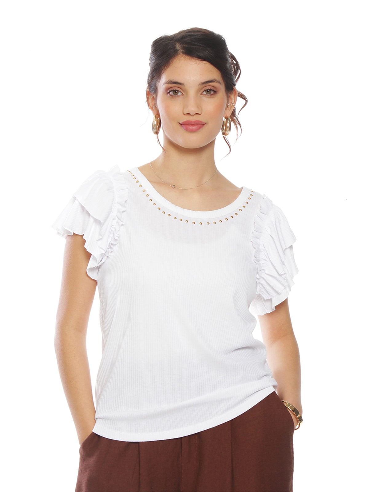 POLERA MUJER WADOS ALGODÓN ESCOTE REDONDO MANGA CORTA - 1