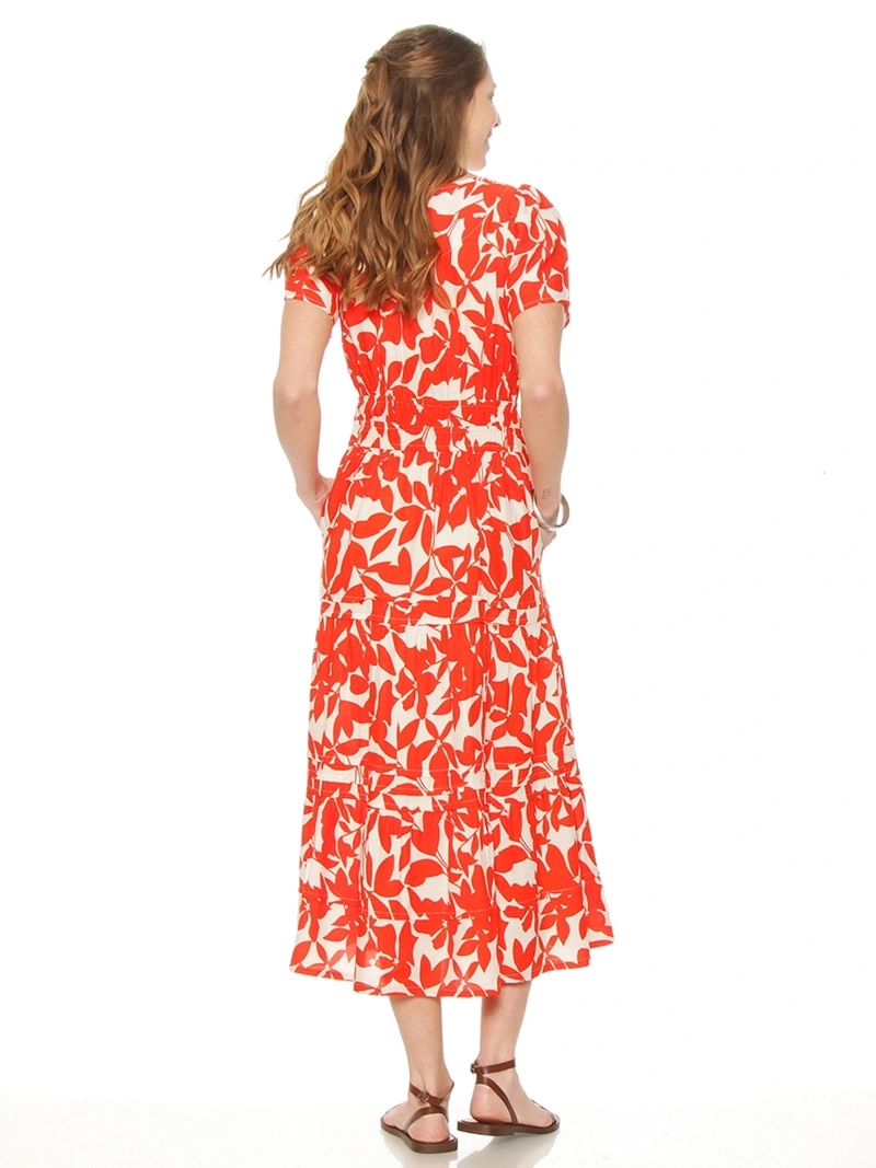VESTIDO MUJER WADOS MANGA CORTA ESTAMPADO ESCOTE EN V - 3