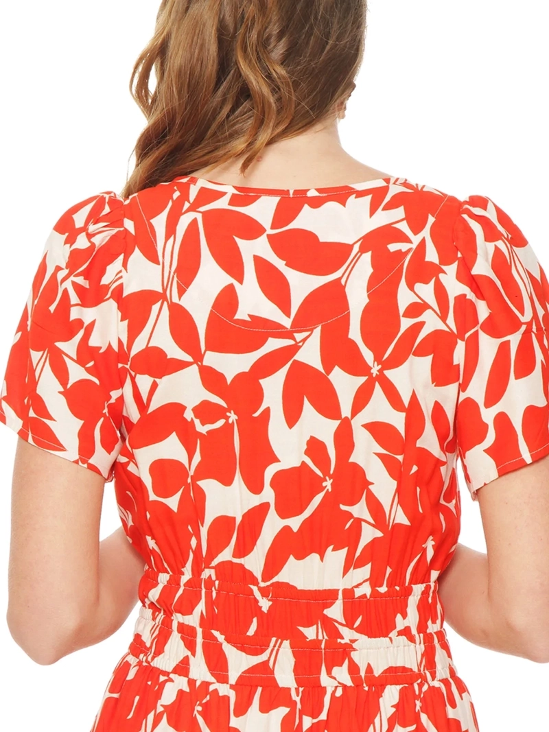 VESTIDO MUJER WADOS MANGA CORTA ESTAMPADO ESCOTE EN V - 6