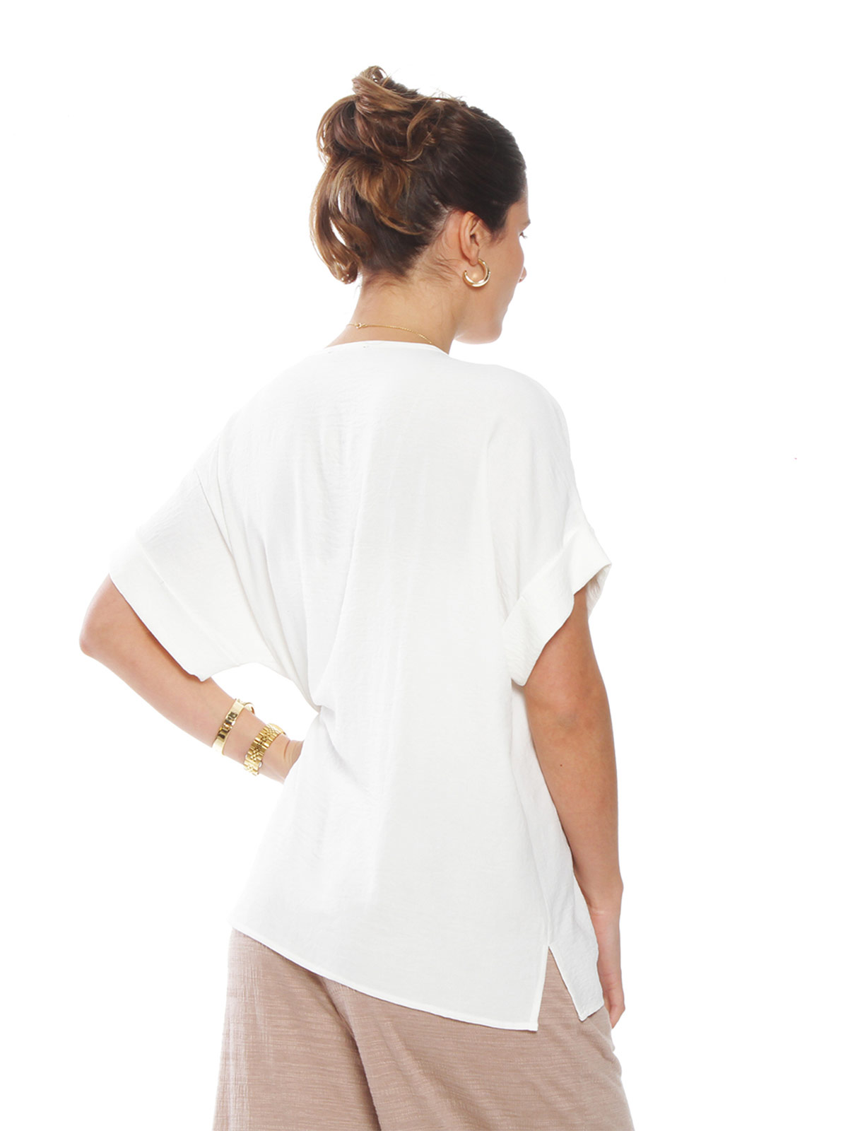 BLUSA MUJER WADOS ESCOTE EN V MANGA CORTA - 2