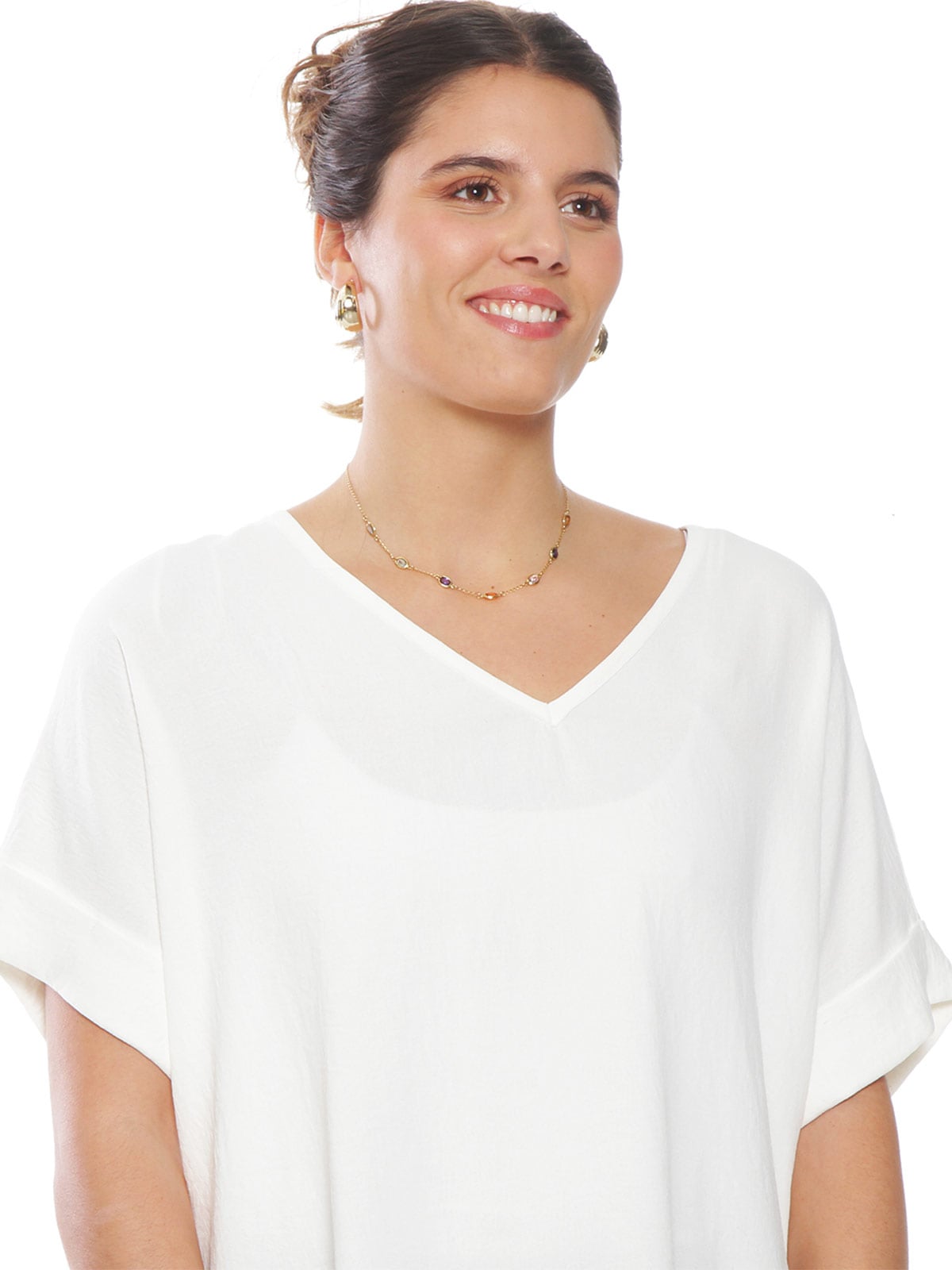 BLUSA MUJER WADOS ESCOTE EN V MANGA CORTA - 3