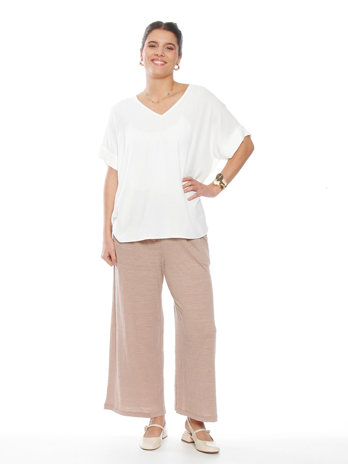 BLUSA MUJER WADOS ESCOTE EN V MANGA CORTA - 4