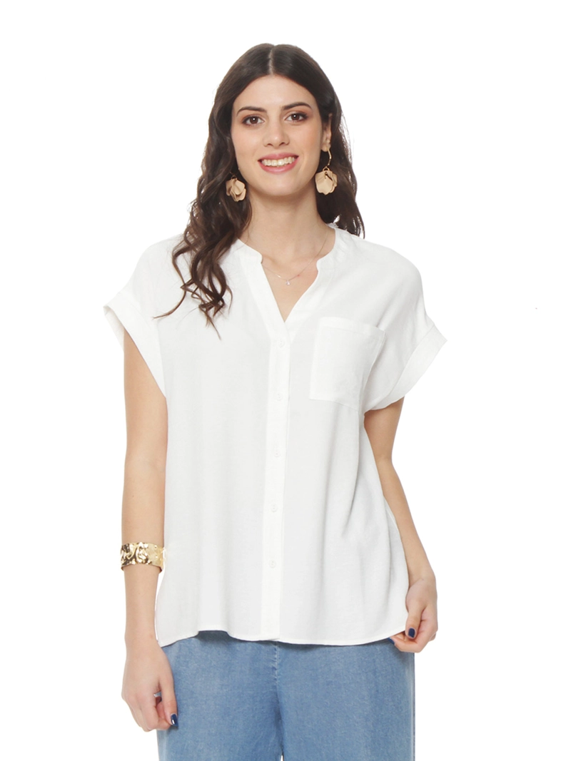 BLUSA MUJER WADO'S ABOTONADA ESCOTE V - 2
