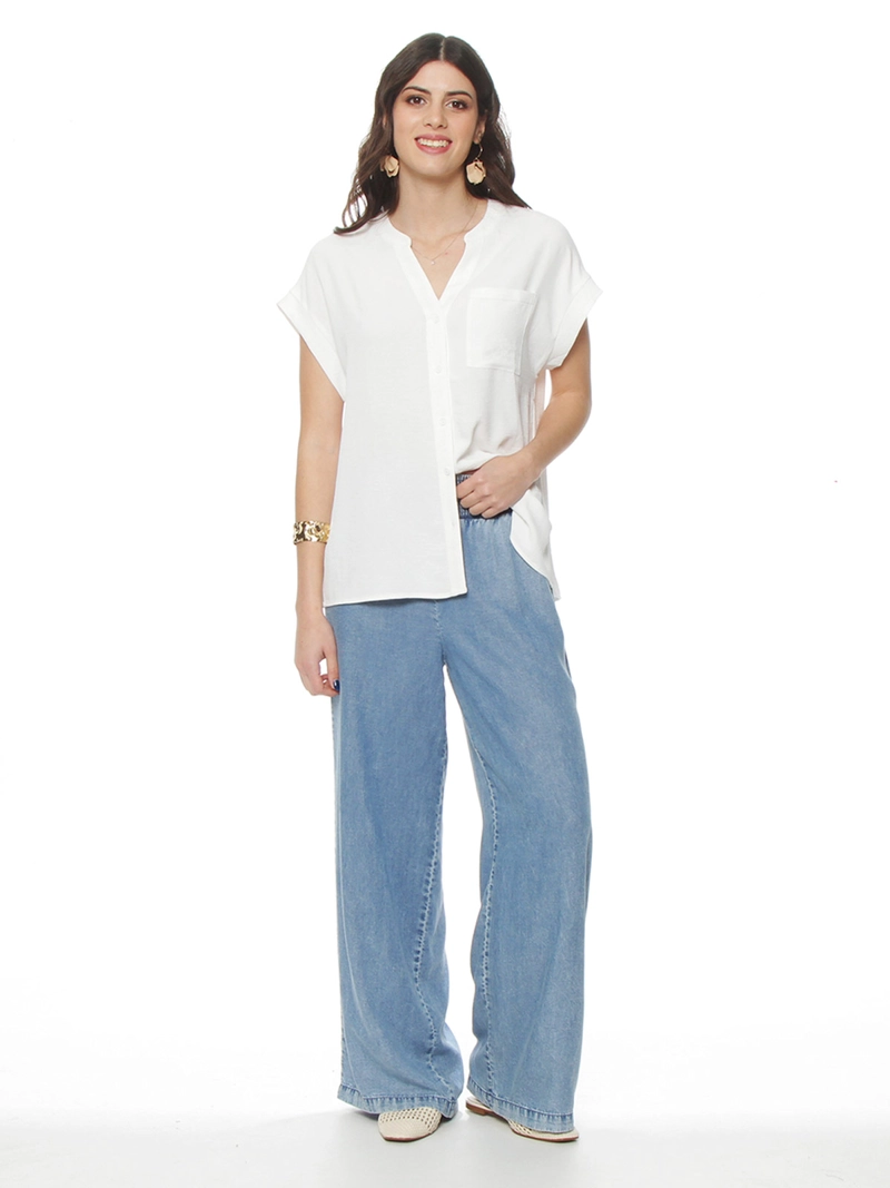 BLUSA MUJER WADO'S ABOTONADA ESCOTE V - 1