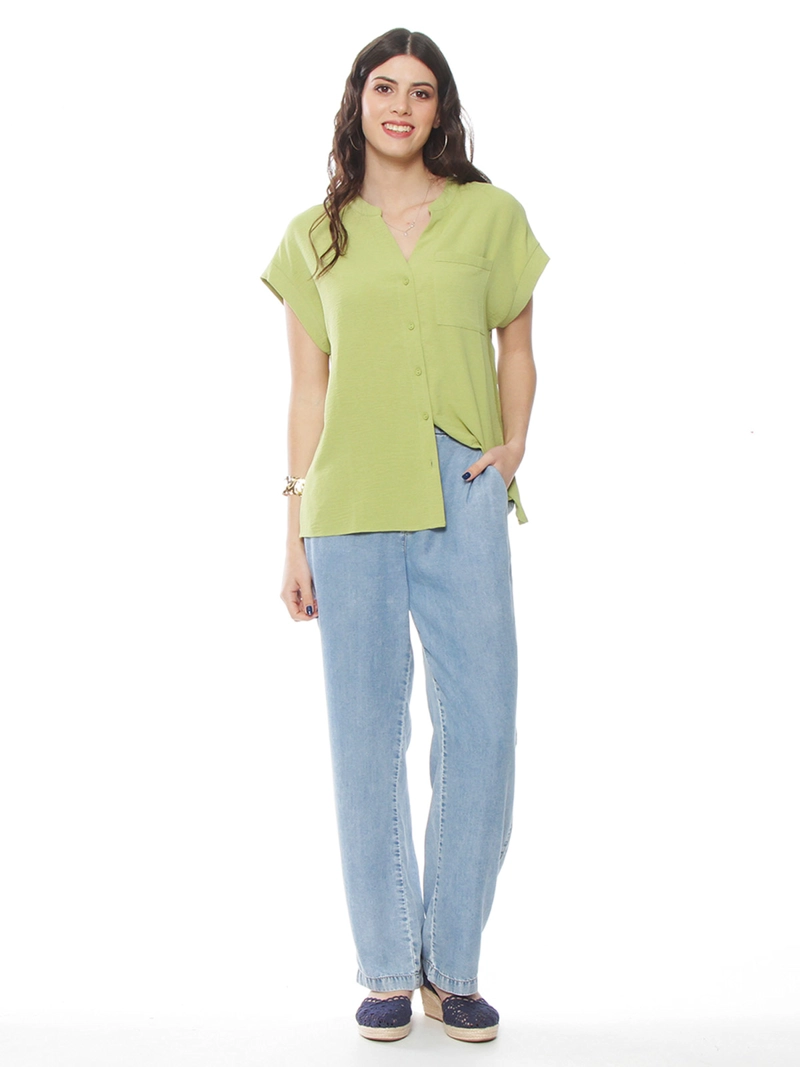 BLUSA MUJER WADO'S ABOTONADA ESCOTE V - 1
