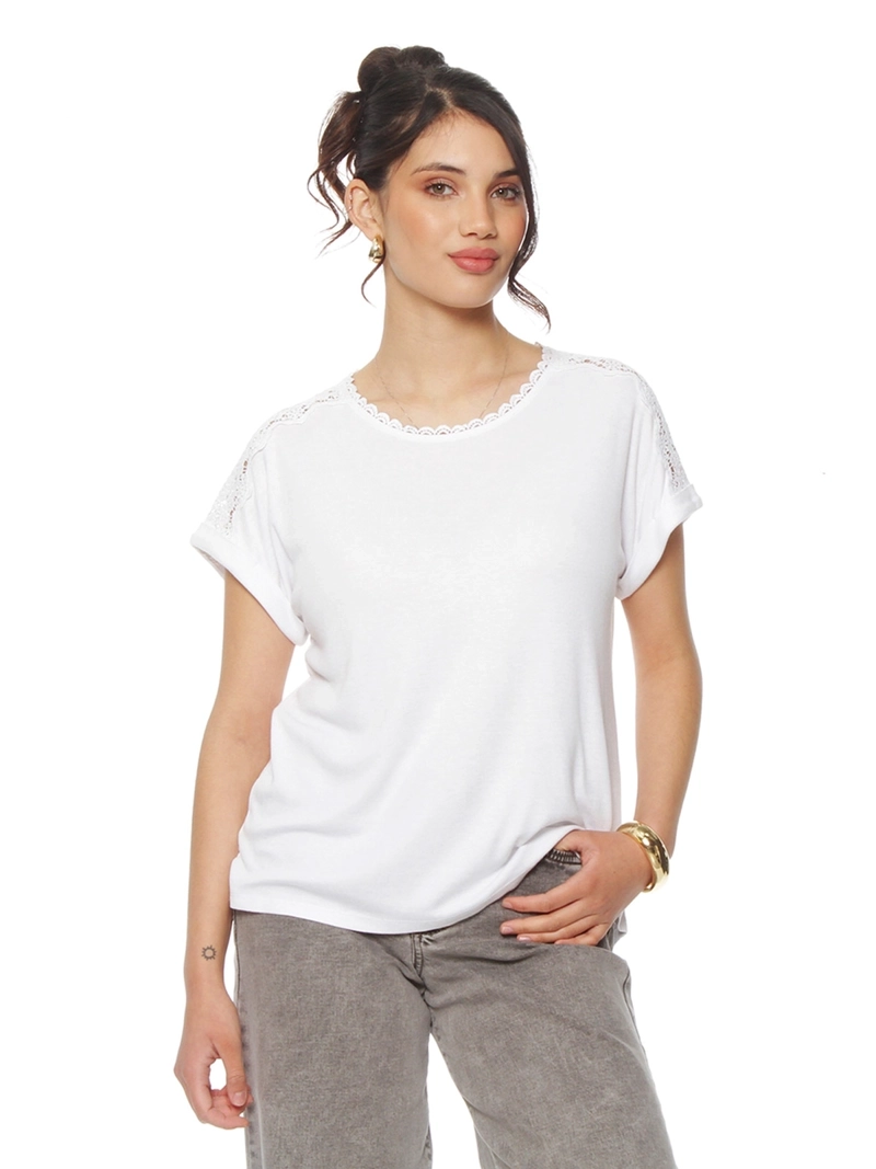POLERA MUJER WADOS ESCOTE EN V MANGA CORTA - 2