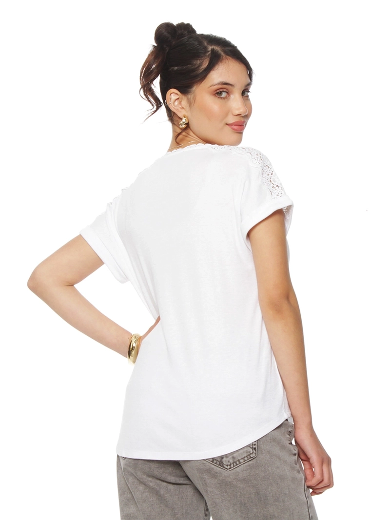 POLERA MUJER WADOS ESCOTE EN V MANGA CORTA - 3