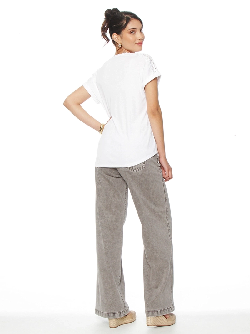 POLERA MUJER WADOS ESCOTE EN V MANGA CORTA - 4