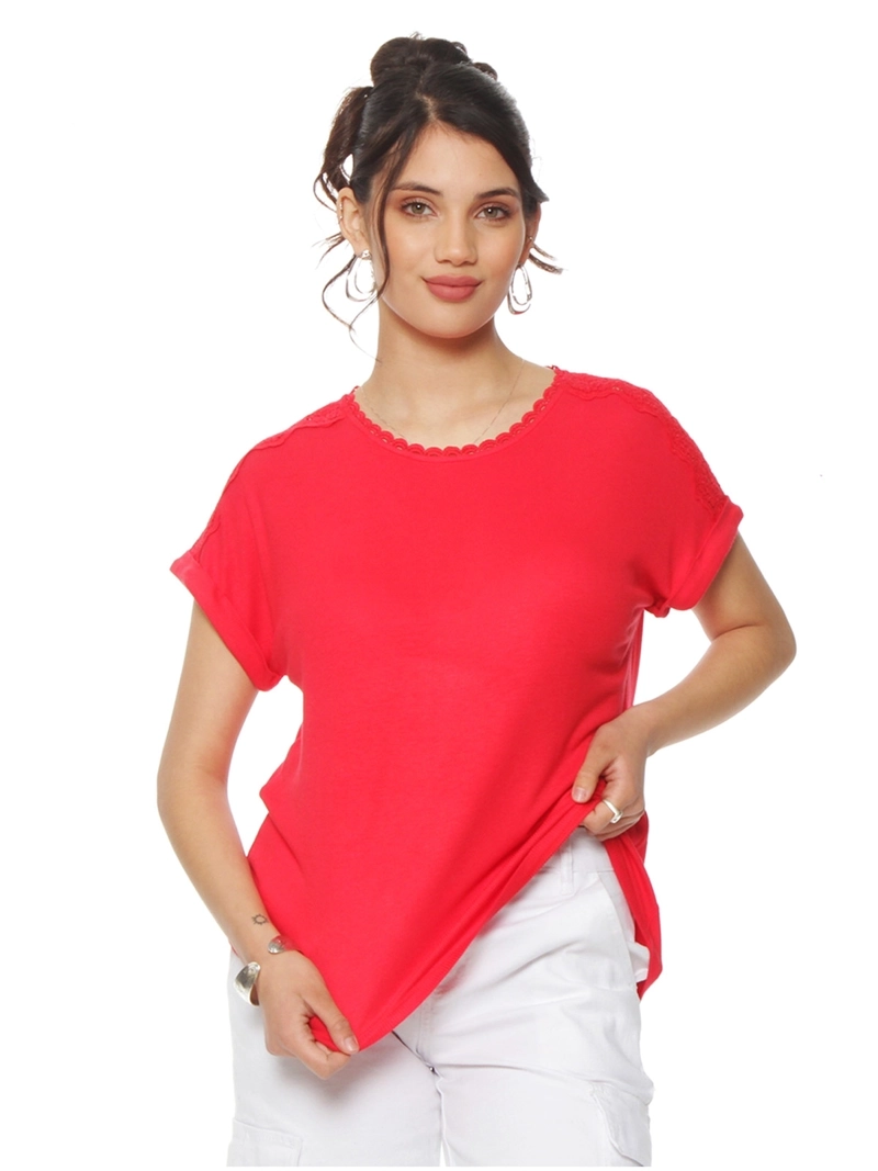 POLERA MUJER WADOS ESCOTE EN V MANGA CORTA - 2