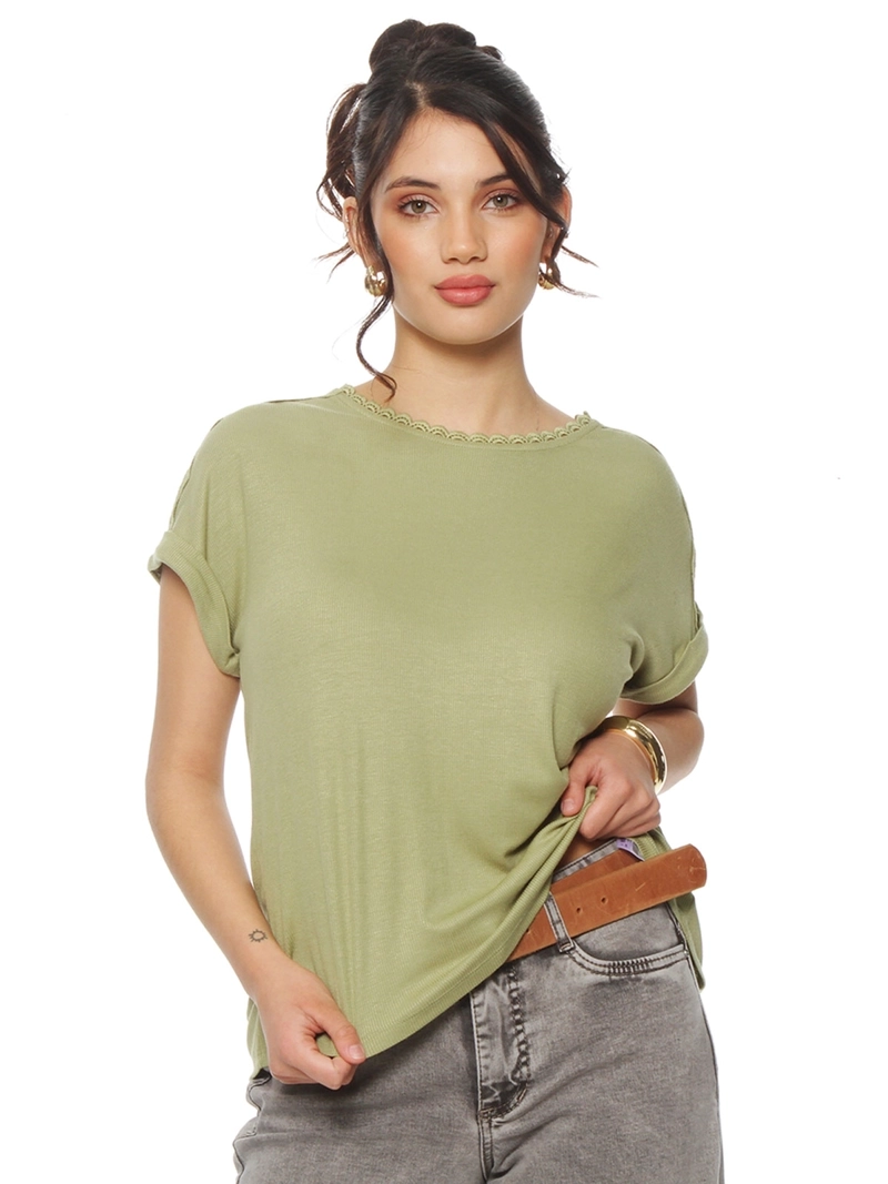 POLERA MUJER WADOS ESCOTE EN V MANGA CORTA - 2