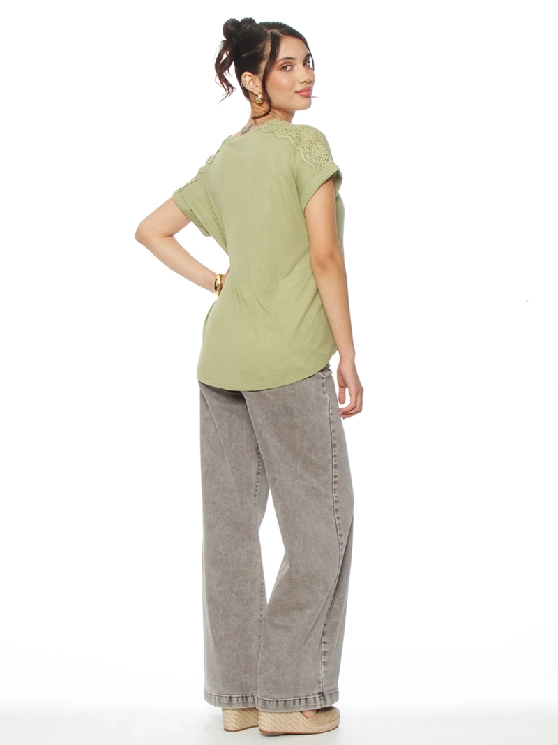 POLERA MUJER WADOS ESCOTE EN V MANGA CORTA - 3