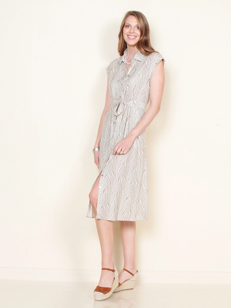 VESTIDO MUJER WADOS ESTAMPADO ABOTONADO - 3