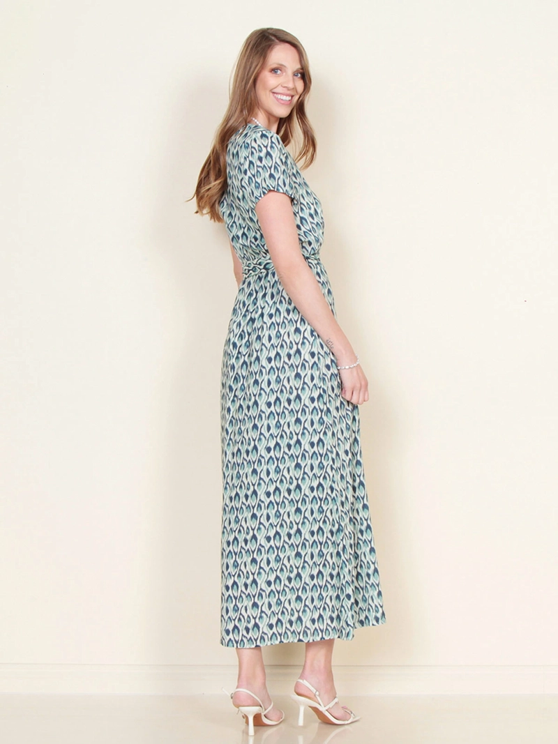 VESTIDO MANGA CORTA MUJER WADO'S ESCOTE V CON LAZO - 3
