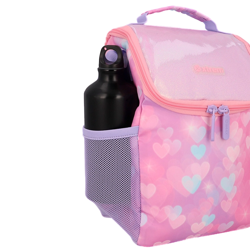 LONCHERA TÉRMICA XTREM FROSTER 6XT CORAZONES ROSADO - 8