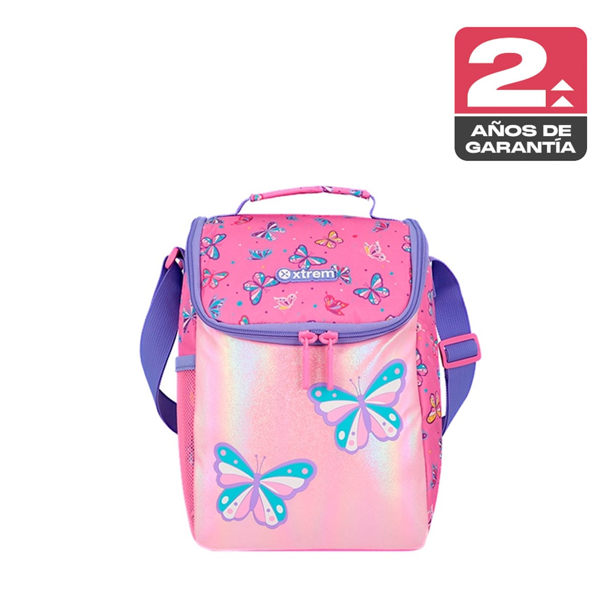 LONCHERA TÉRMICA XTREM FROSTER 6XT MARIPOSAS ROSADO/MORADO - 1