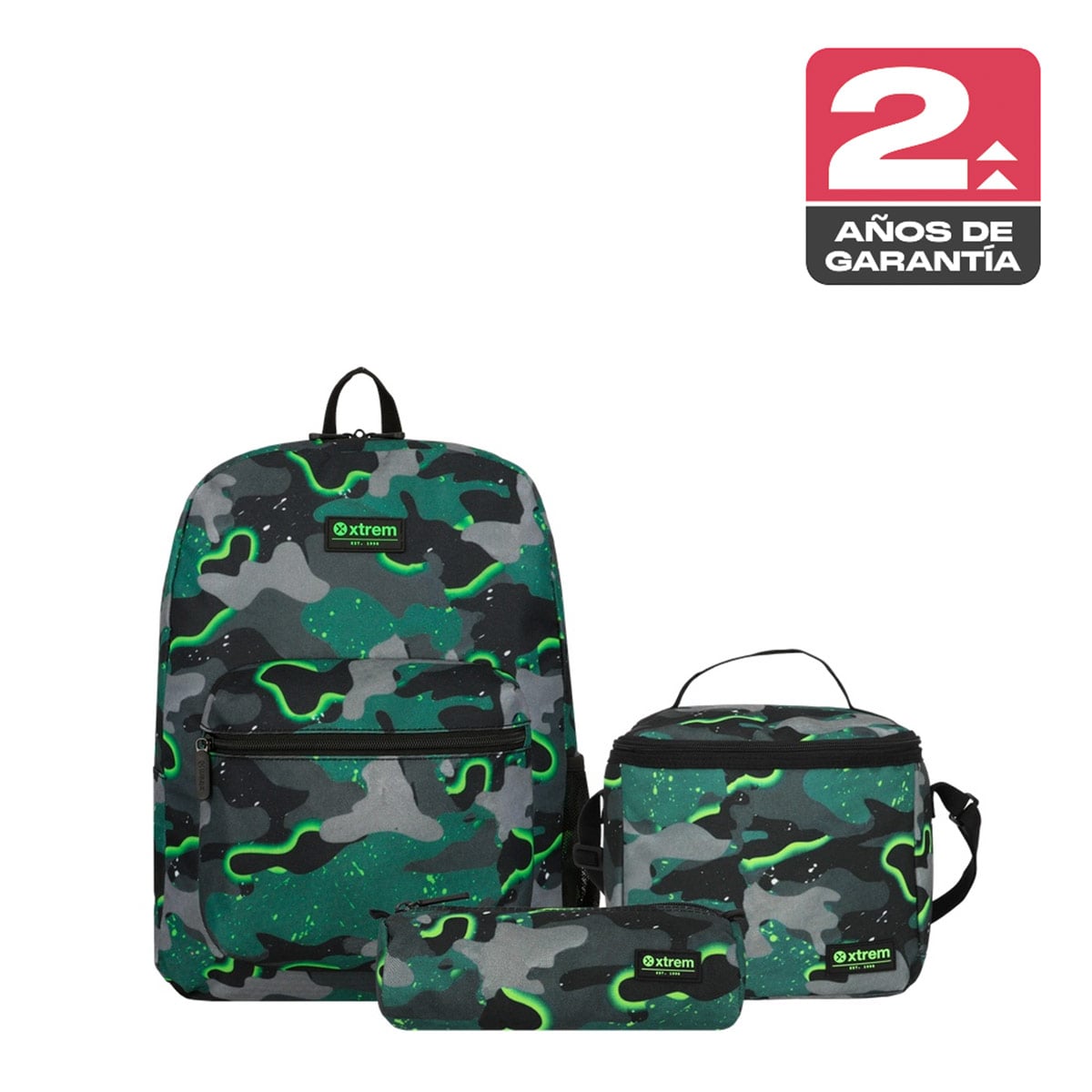 TRIPLE PACK 6XT MOCHILA NIÑO XTREM GRIS MILITAR - 1