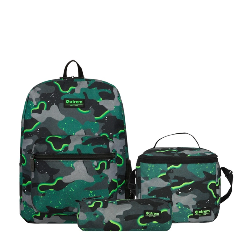 TRIPLE PACK 6XT MOCHILA NIÑO XTREM GRIS MILITAR - 2