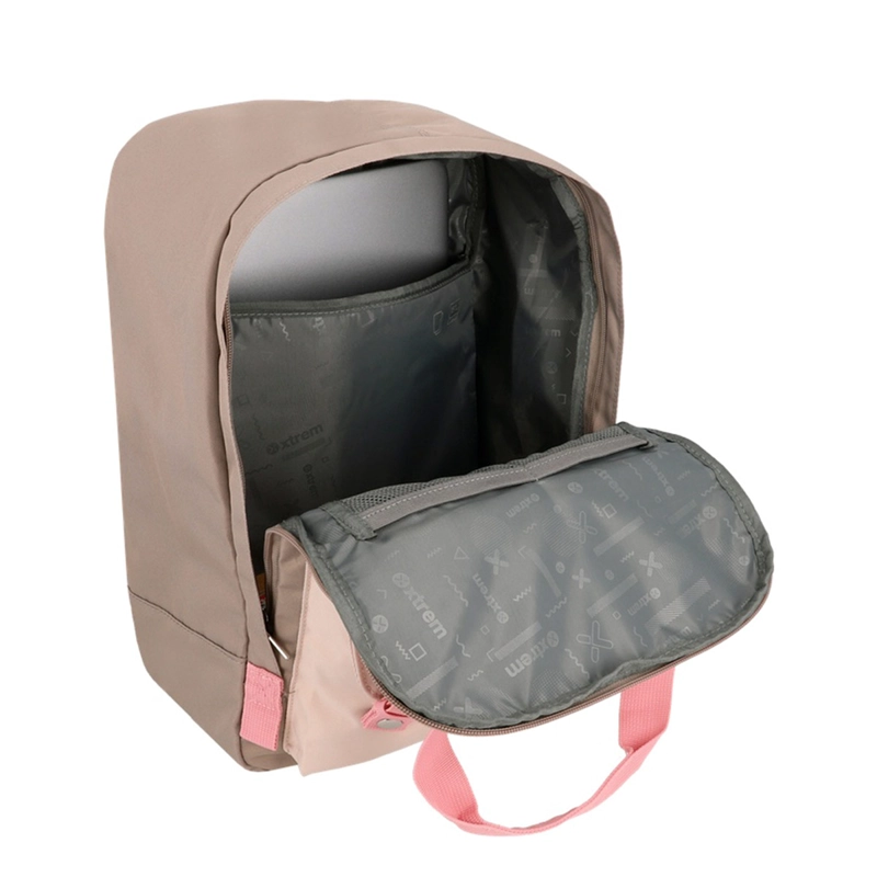 MOCHILA NOTEBOOK XTREM MONROE 6XT BEIGE/ROSADO 15" - 5