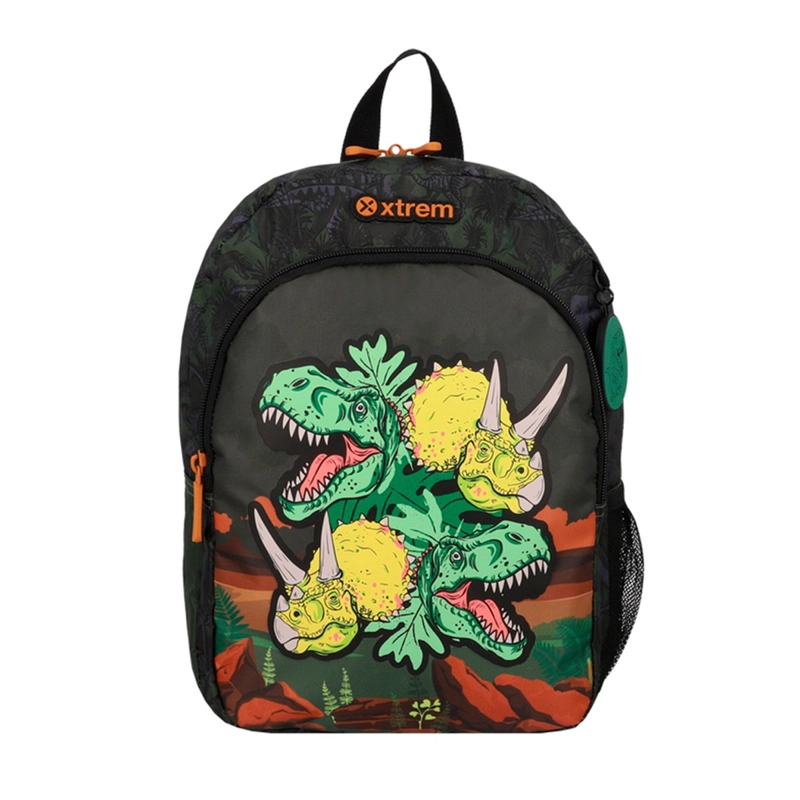 MOCHILA XTREM KINDER 6XT DINO VERDE OLIVA - 2