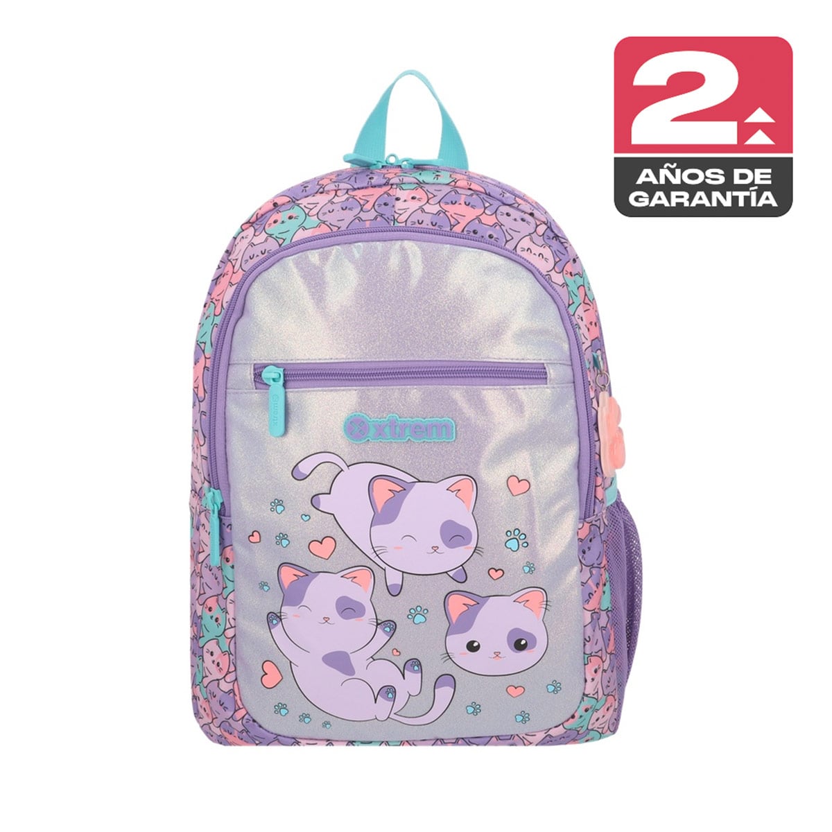 MOCHILA XTREM LOGAN 6XT GATOS LILA - 1