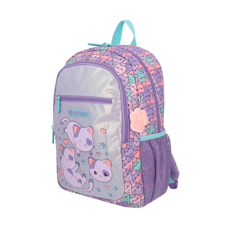 MOCHILA XTREM LOGAN 6XT GATOS LILA - 3